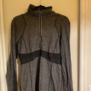 Lululemon 3/4 zip black and grey top